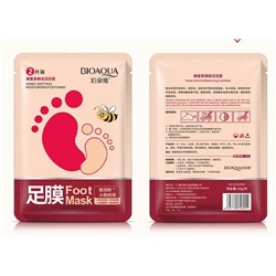 BIOAQUA, Увлажняющая, смягчающая маска для ног с медом, 35 гр. (1 пара).