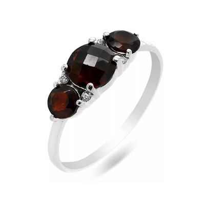 Кольцо из серебра гранат, Кокетка