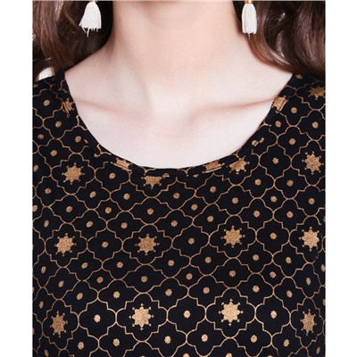 Srishti Gold Print Sleeveless Top XXL (Colour Black)