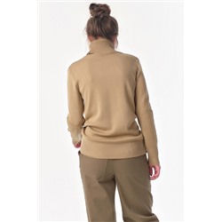 Водолазка вязаная с длинным рукавом из шерсти латте