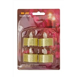 Набор свечей светодиодных на батарейках 3,5*3 см (4 шт) SF-7552, золото