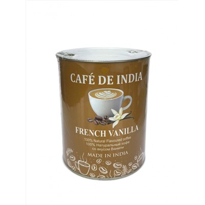 Cafe De India FRENCH VANILLA, Bharat Bazaar (100% Натуральный растворимый кофе СО ВКУСОМ ФРАНЦУЗСКОЙ ВАНИЛИ, Бхарат Базаар), 100 г.