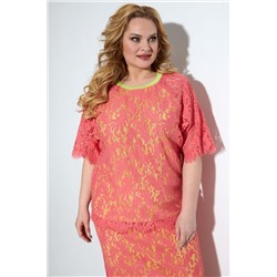 Michel chic 1232 коралл, Блуза,  Юбка