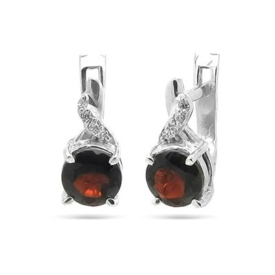Серьги из серебра гранат, Ю-Жаворонок