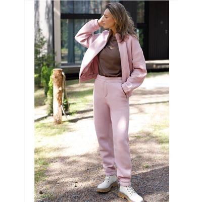 Брюки джоггеры теплые из футера трехнитики c начесом