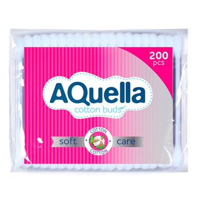 Ватные палочки AQUELLA,п/э пакет 200шт