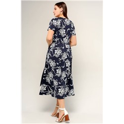 La rouge 5383 синий-(цветы), Платье