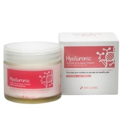 3W CLINIC Крем д/лица с гиалур.кислотой  Hyaluronic Natural Sleep Cream 70г