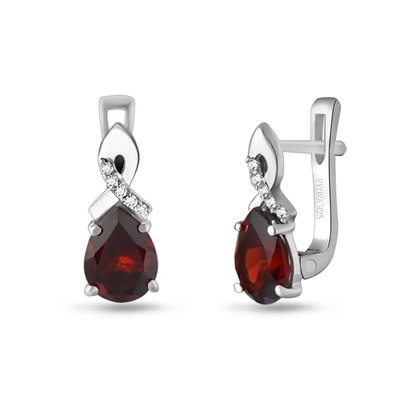 Серьги, гранат, Вьюнок
