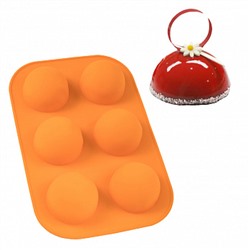 Форма силиконовая Полусфера 55 мм, 6 ячеек