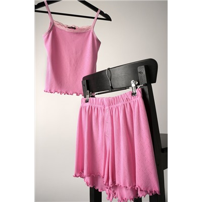 Женская пижама с шортами из ажурного хлопка Happyfox