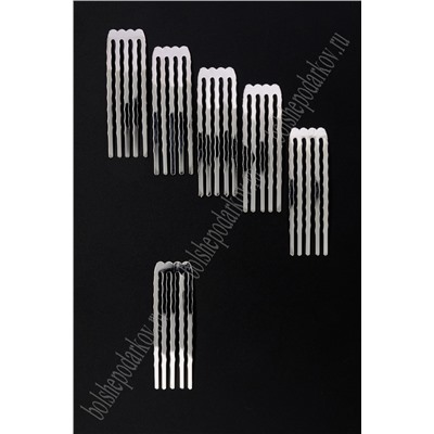 Гребень металлический 1,5 см (20 шт) SF-7643, серебро