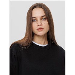 Женский свитшот оверсайз из футера с начесом Lingeamo черный ВК-23 (14)