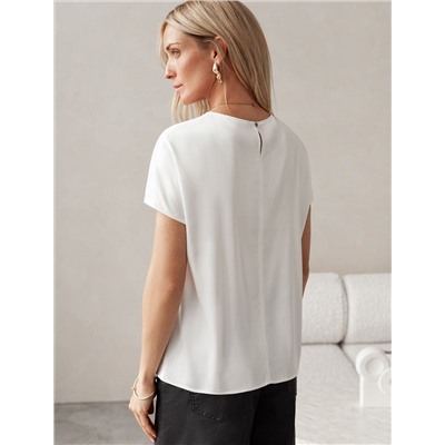 Блузка из сатина с коротким рукавом