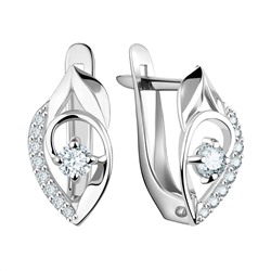 Серьги из серебра куб.циркон., Л-29852