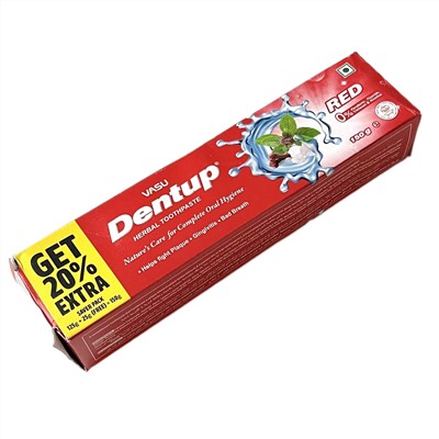 DENTUP Herbal Toothpaste, RED, Vasu (ДЕНТАП, Зубная паста на травах, РЭД, Васу), 150 г.