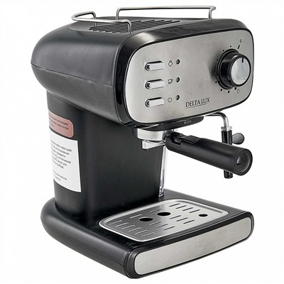 Кофеварка 850 Вт, 1,2 л, 15 бар DELTA LUX DE-2004 черная