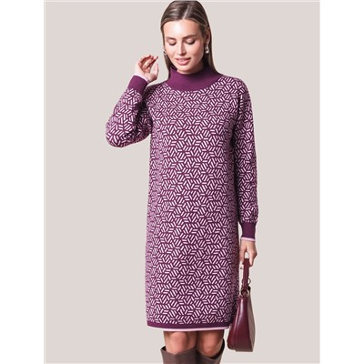 Платье жаккардовой вязки с кашемиром