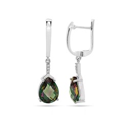 Серьги из серебра мистик кварц, Элена