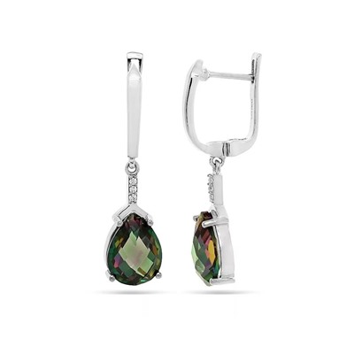 Серьги из серебра мистик кварц, Элена
