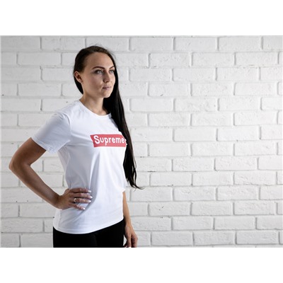 Футболка Supreme white женская