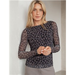 Джемпер с прозрачными рукавами