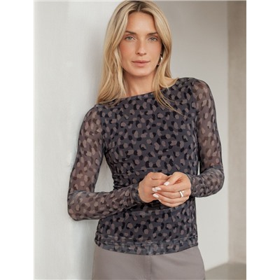 Джемпер с прозрачными рукавами