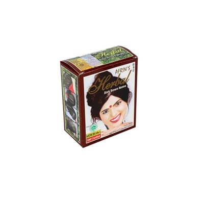 Herbal DARK BROWN Henna, RKS (Индийская хна для волос ТЕМНО-КОРИЧНЕВАЯ), 1 уп. (6 пак. по 10 г.)