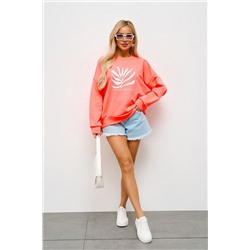 Джемпер oversize оранжевого цвета с принтом