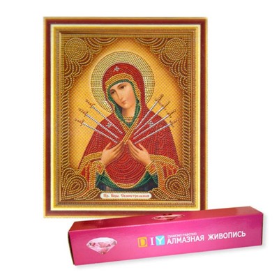 Алмазная мозаика без подрамника 22*28см Иконы. Семистрельная MN72600
