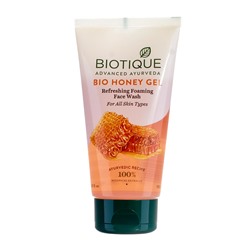 BIO HONEY GEL Refreshing Foaming Face Wash, Biotique (БИО МЁД Освежающий гель для умывания, Для всех типов кожи, Биотик), 150 мл. - СРОК ГОДНОСТИ ДО 30 НОЯБРЯ 2024 ГОДА