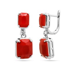 Серьги из серебра коралл, МЦВ955