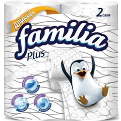Туалетная бумага  FAMILIA PLUS 2 слоя 4 шт. Белая