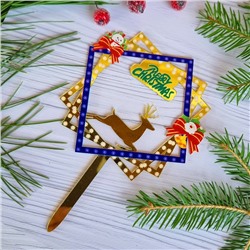 Топпер «Merry Christmas»  золотой олень
