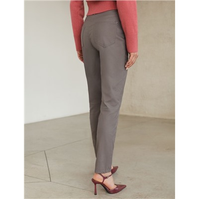 Брюки слим из эластичного хлопка с покрытием под кожу