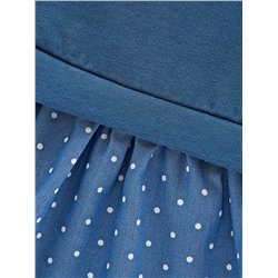 Платье 22-3017 деним/горошек