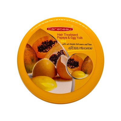 Hair Treatment PAPAYA & EGG YOLK Wax, Carebeau (Маска для волос С ВОСКОМ, ПАПАЙЕЙ И ЯИЧНЫМ ЖЕЛТКОМ, Кеабью), 500 мл.