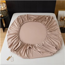 Простынь на резинке Однотонный Сатин Элитный 100% египетский хлопок RROCE015