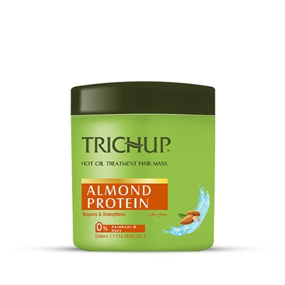 Trichup Hair Mask ALMOND PROTEIN Hot Oil Treatment, Vasu (Тричуп Маска для волос, МИНДАЛЬНЫЙ ПРОТЕИН, Васу), 500 мл.