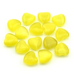 Сердце из камня кошачий глаз (улексит) цв.желтый 30*30*15мм