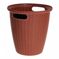 Кашпо напольное Rattan 233 мм, 7 л, с внутренним горшком 4,5 л ING6214ТР-ЛМ терракотовое