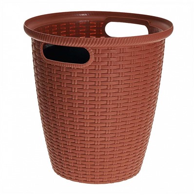 Кашпо напольное Rattan 233 мм, 7 л, с внутренним горшком 4,5 л ING6214ТР-ЛМ терракотовое