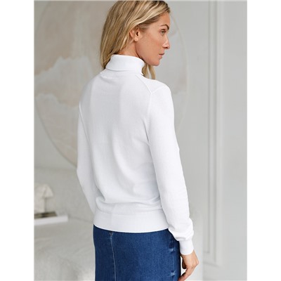 Водолазка тонкой вязки из хлопка с нейлоном