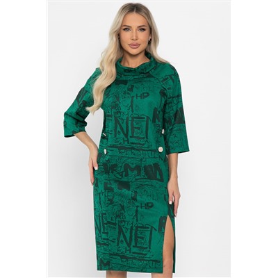 Платье трикотажное Конфетти (зеленое) П14295-18М