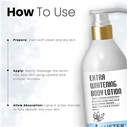 EXTRA WHITENING Body Lotion, Luster (ЭКСТРА ОТБЕЛИВАНИЕ лосьон для тела, Ластер), 300 мл.