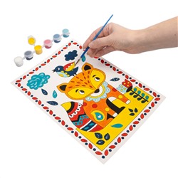 Раскраска для детей «Лисичка» с кисточкой и красками