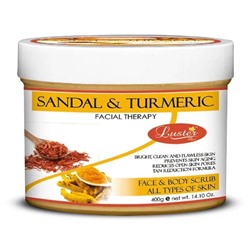 SANDAL & TURMERIC Face & Body Scrub, Luster (САНДАЛ И КУРКУМА отбеливающий крем-скраб для лица и тела, Ластер), 400 г.