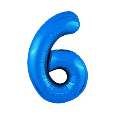 Шар фольгированный "Цифра 6" (40*102см, синий) 756430, (ИП Николаев А.П.)