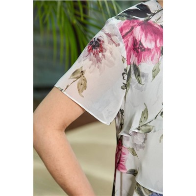 Moda Versal П2327 молочный+фиолетовый, Платье