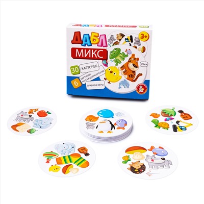 Настольная игра Дабл «Микс» Звери (30 карточек)